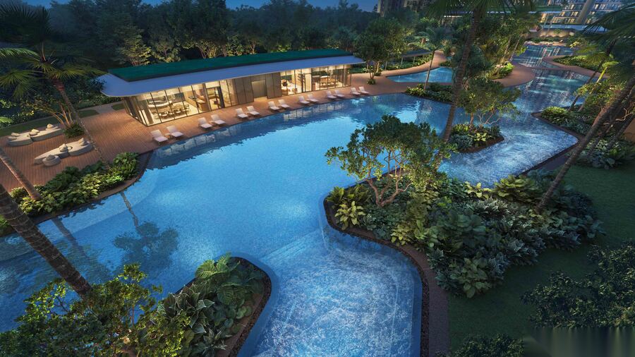 Canopy Lap Pool and Hammock Cove perspective
